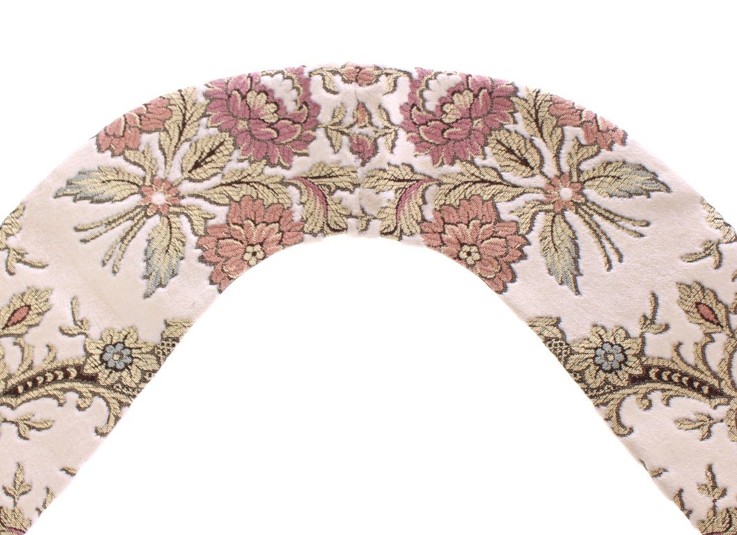 Scarf Men's Beige Silk Necktie Baroque Pattern