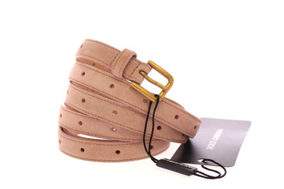 Pink Leather Suede Belt