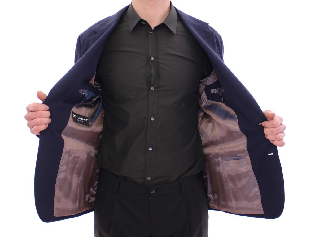 Blue tailored fit cotton blazer