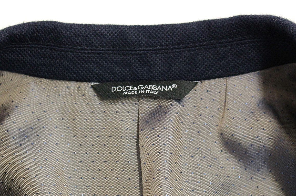 Blue tailored fit cotton blazer