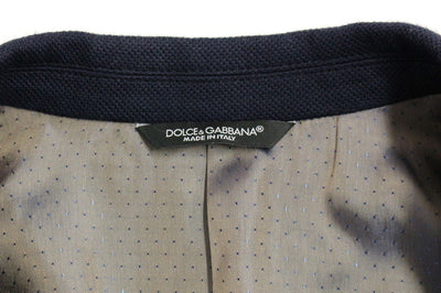 Blue tailored fit cotton blazer