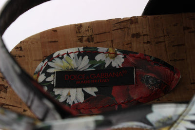 Floral Crystal Leather Sandals