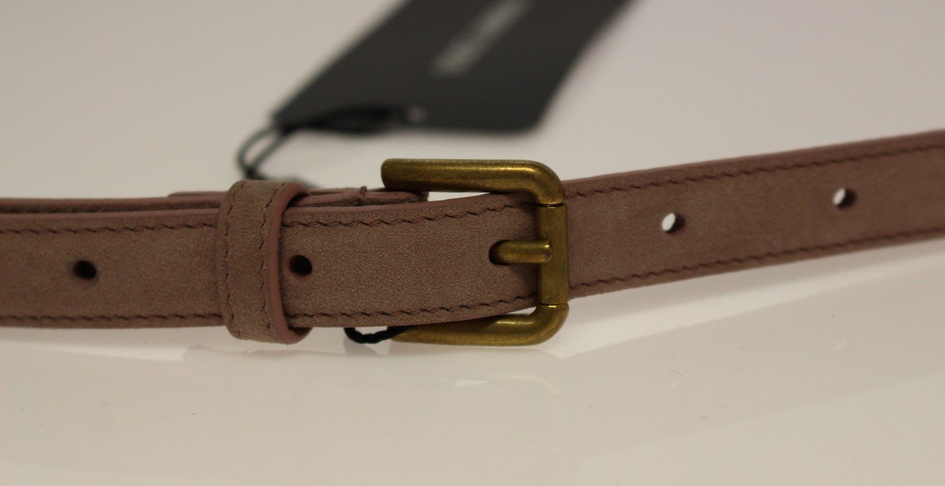 Pink Leather Suede Belt