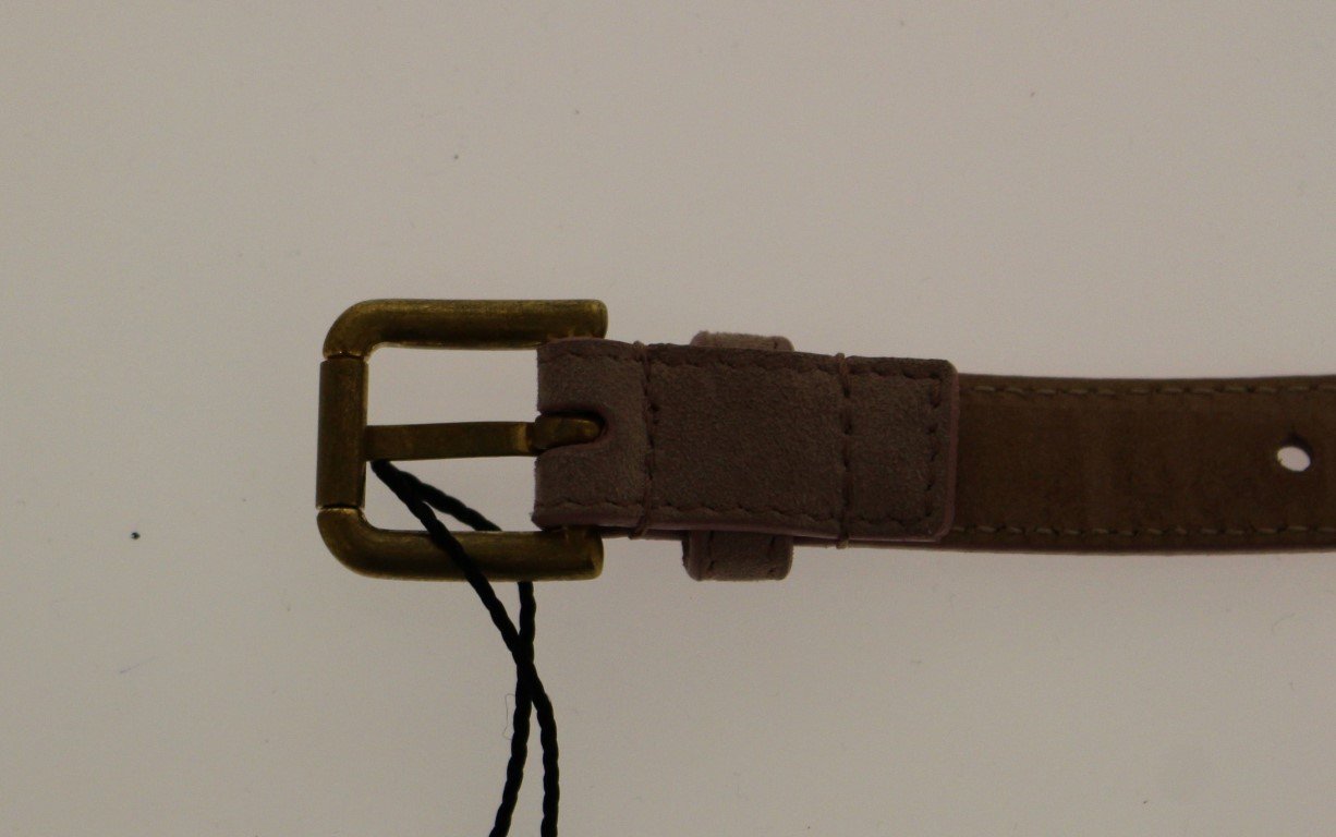 Pink Leather Suede Belt