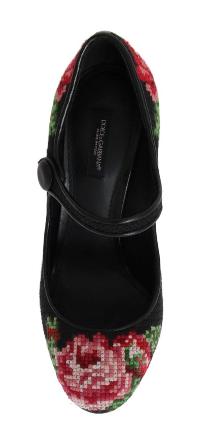 Floral Leather Hand Stitched Pumps
