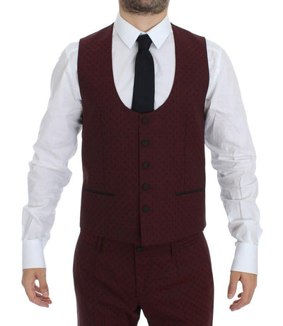 Bordeaux Wool Stretch Slim 3 Piece Suit