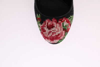 Floral Leather Hand Stitched Pumps