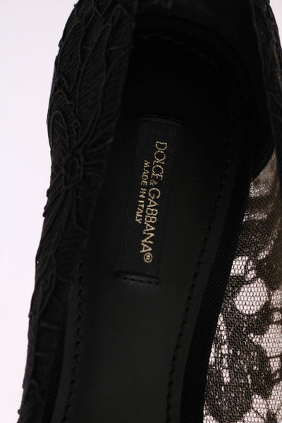 Black Taormina Lace Crystal Pumps