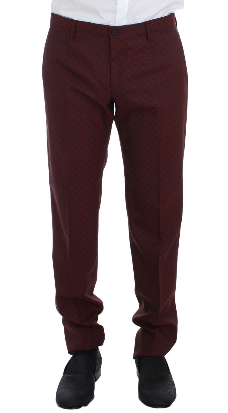 Bordeaux Wool Stretch Slim 3 Piece Suit