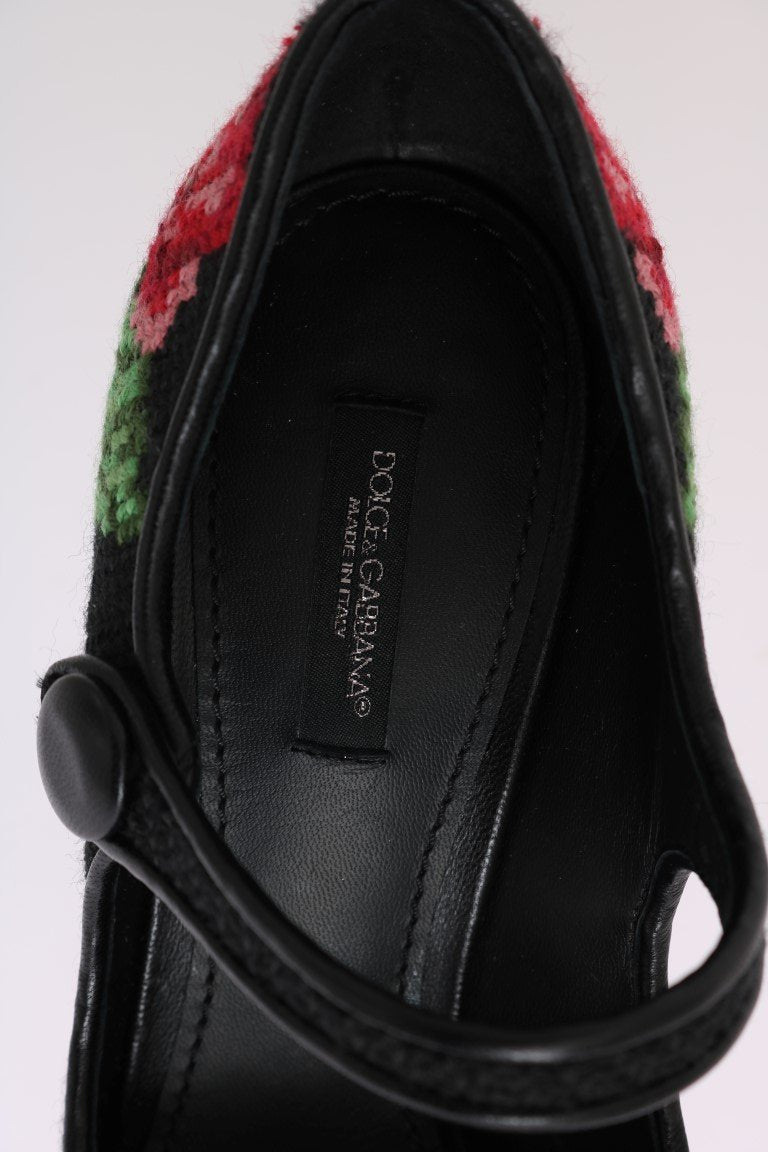 Floral Leather Hand Stitched Pumps