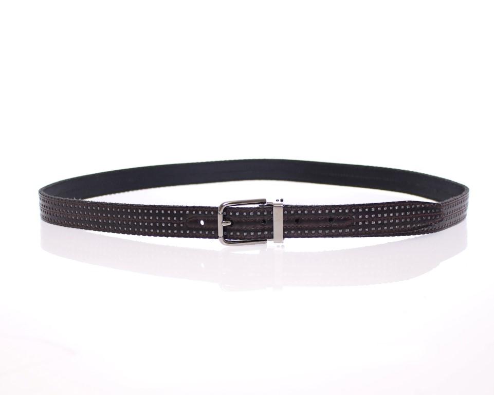 Brown Leather Logo Belt