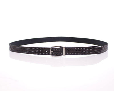 Brown Leather Logo Belt