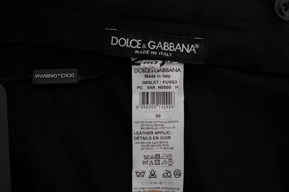 Black Cotton Velvet Capri Pants