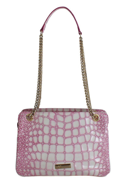 Pink Leather Shoulder Messenger Bag