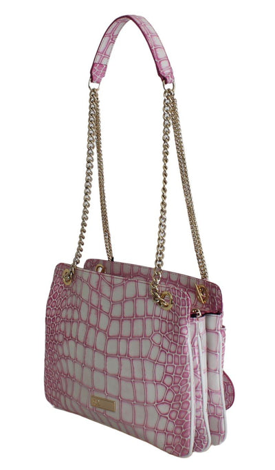 Pink Leather Shoulder Messenger Bag