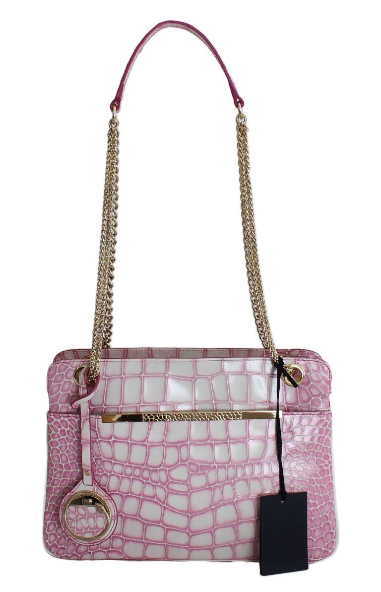 Pink Leather Shoulder Messenger Bag