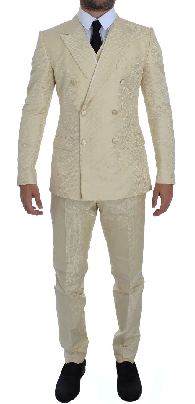 White Double Breasted 3 Piece Suit