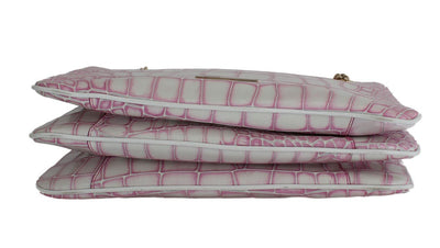 Pink Leather Shoulder Messenger Bag