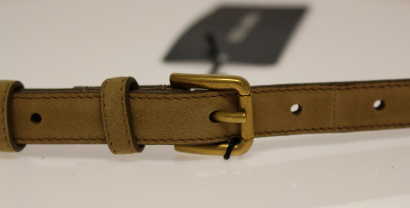 Beige Leather Suede Belt