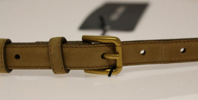 Beige Leather Suede Belt