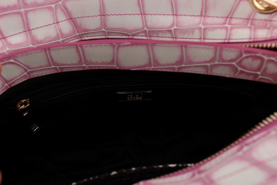 Pink Leather Shoulder Messenger Bag