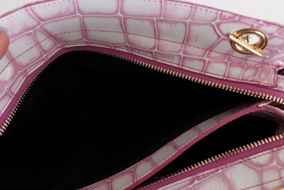 Pink Leather Shoulder Messenger Bag