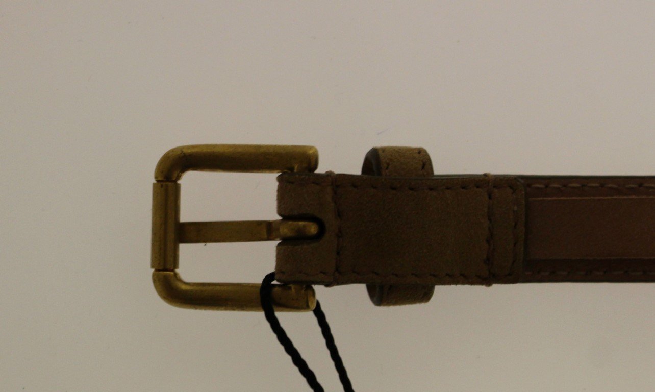 Beige Leather Suede Belt