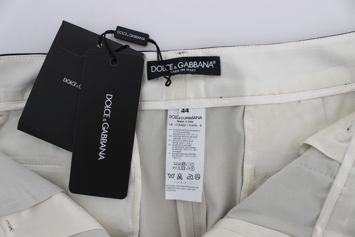 Black White Torero Stretch Capris Pants