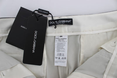 Black White Torero Stretch Capris Pants
