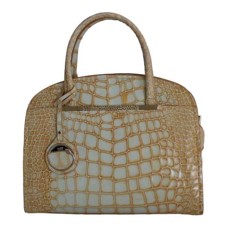 Orange Leather Shoulder Satchel Bag