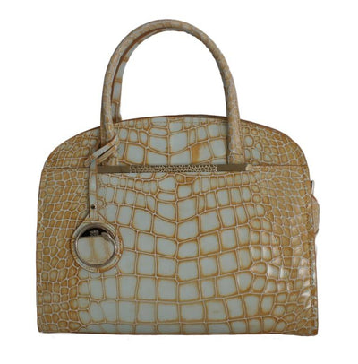 Orange Leather Shoulder Satchel Bag