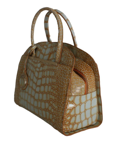 Orange Leather Shoulder Satchel Bag