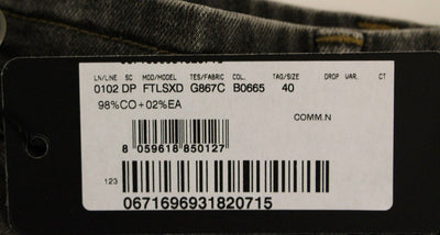 Gray Cotton Cropped Jeans Regular Fit Pants