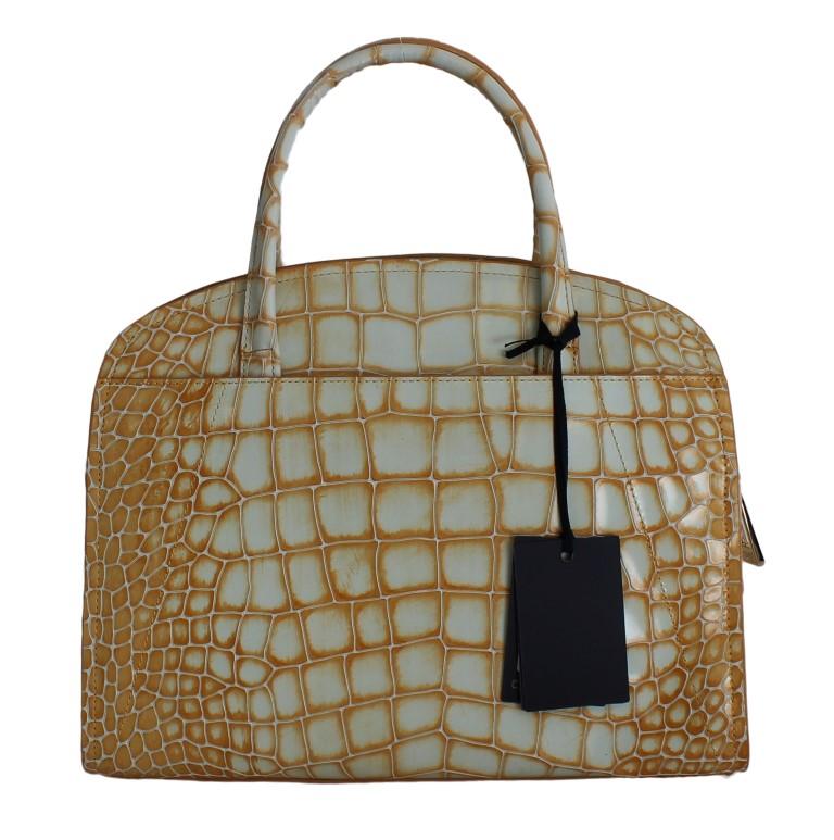 Orange Leather Shoulder Satchel Bag