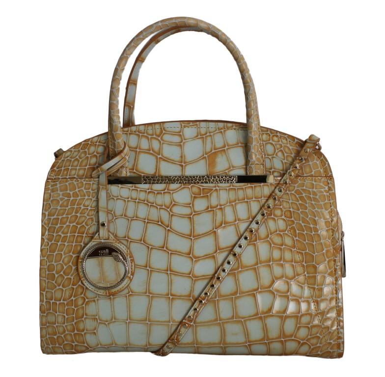 Orange Leather Shoulder Satchel Bag