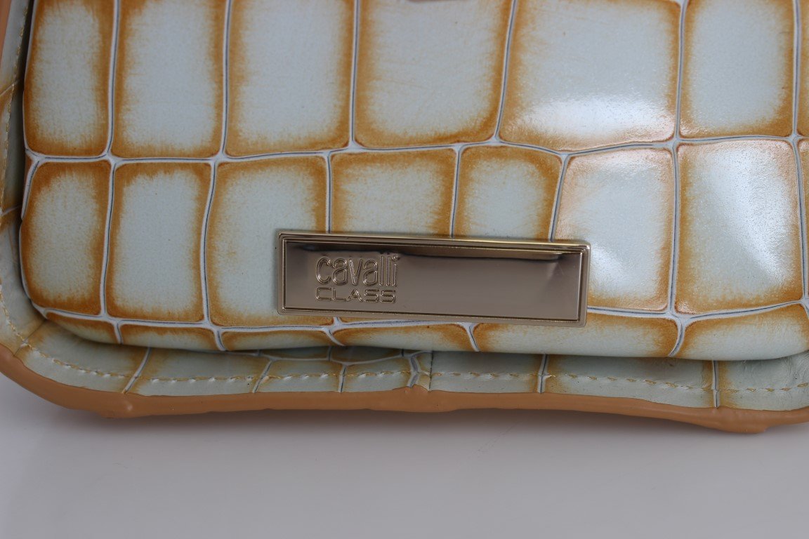 Orange Leather Shoulder Satchel Bag