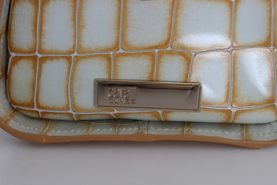 Orange Leather Shoulder Satchel Bag