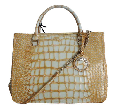 Orange Leather Shoulder Satchel Bag