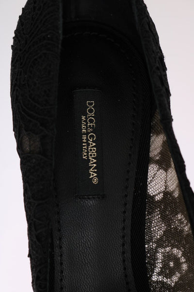 Black Taormina Lace Crystal Pumps