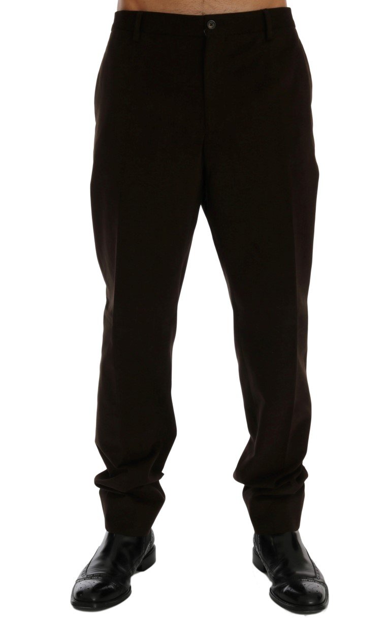Brown Cotton Chinos Pants