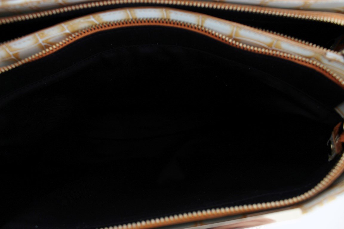 Orange Leather Shoulder Satchel Bag