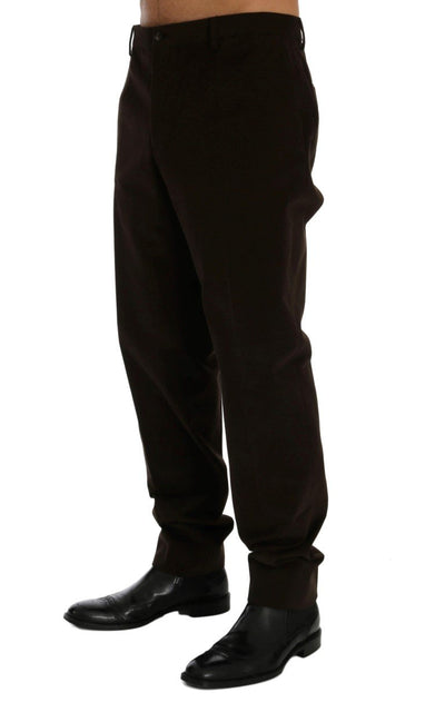 Brown Cotton Chinos Pants