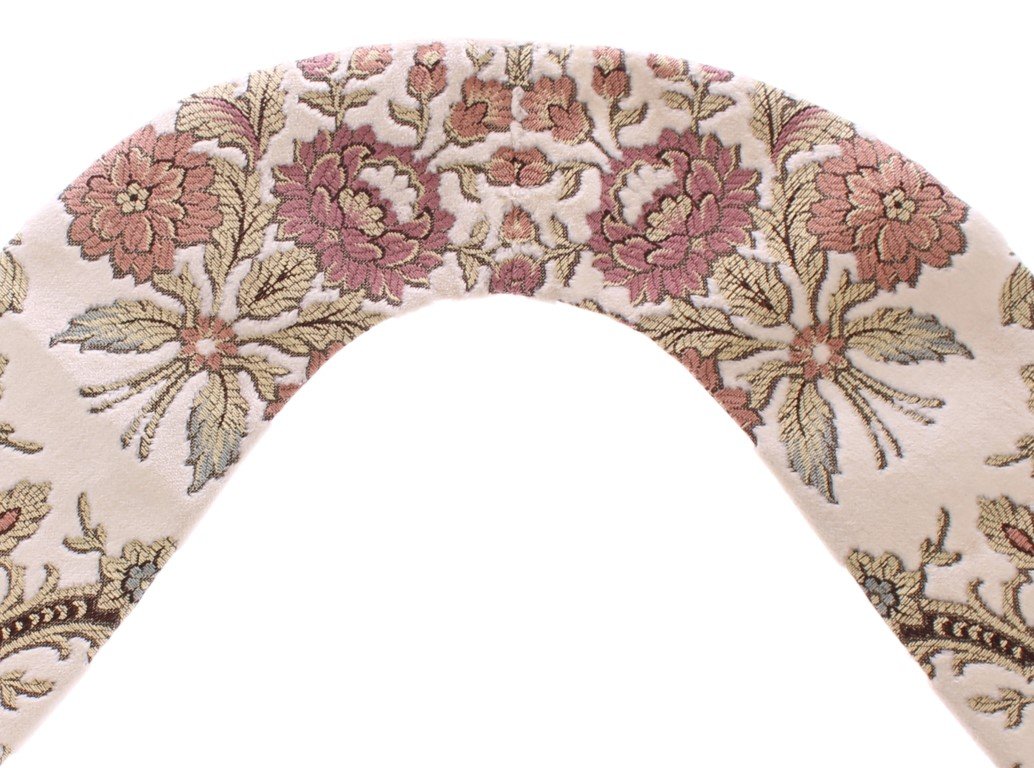 Scarf Men's Beige Silk Necktie Baroque Pattern