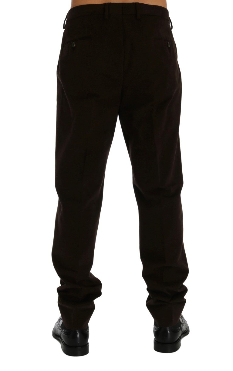 Brown Cotton Chinos Pants
