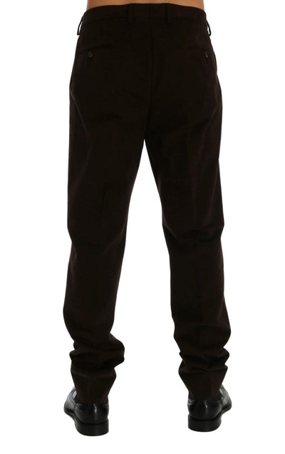 Brown Cotton Chinos Pants