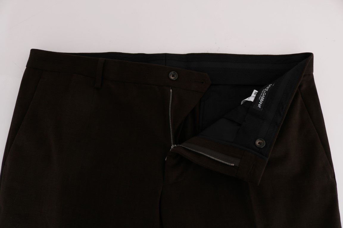 Brown Cotton Chinos Pants