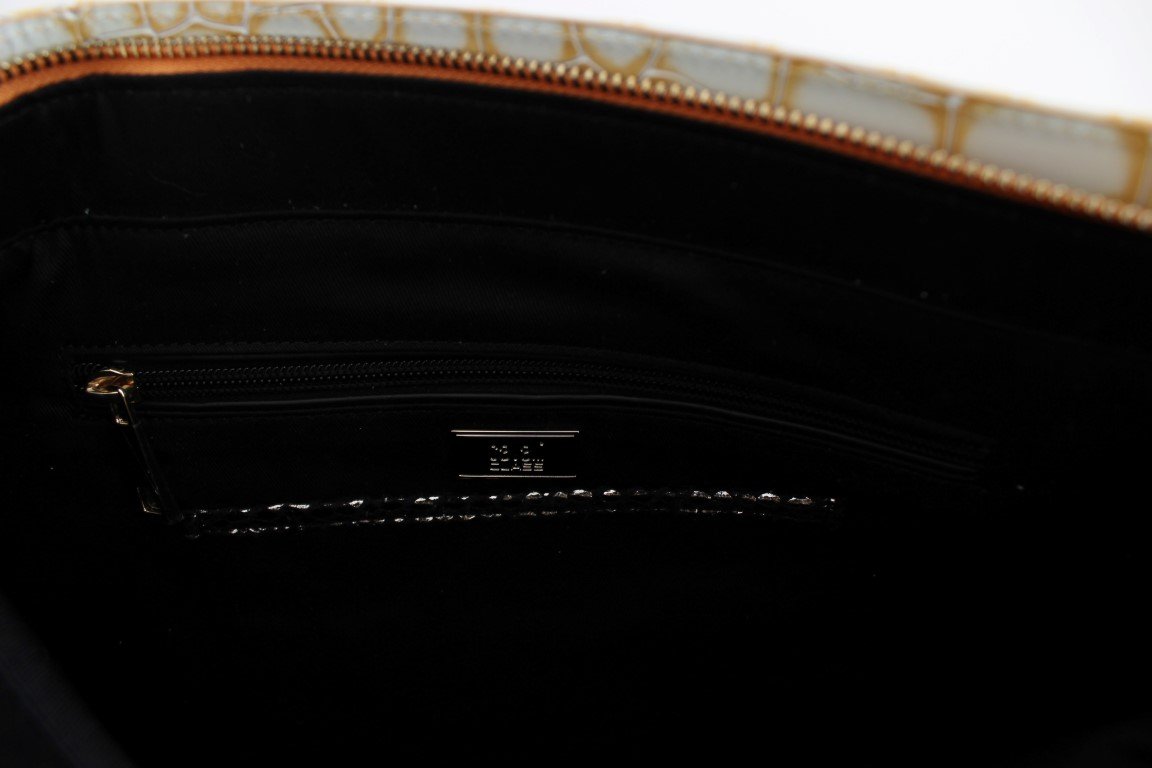 Orange Leather Shoulder Satchel Bag