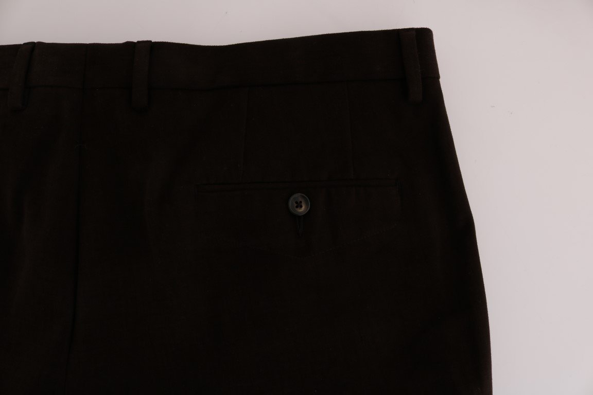 Brown Cotton Chinos Pants