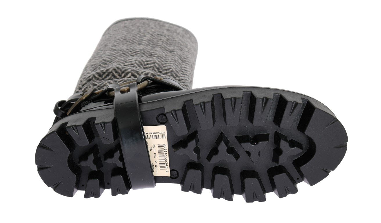 Black White Chevron Rubber Boots