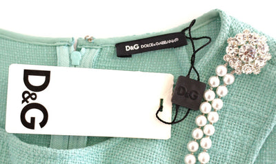 Green shift above knee dress
